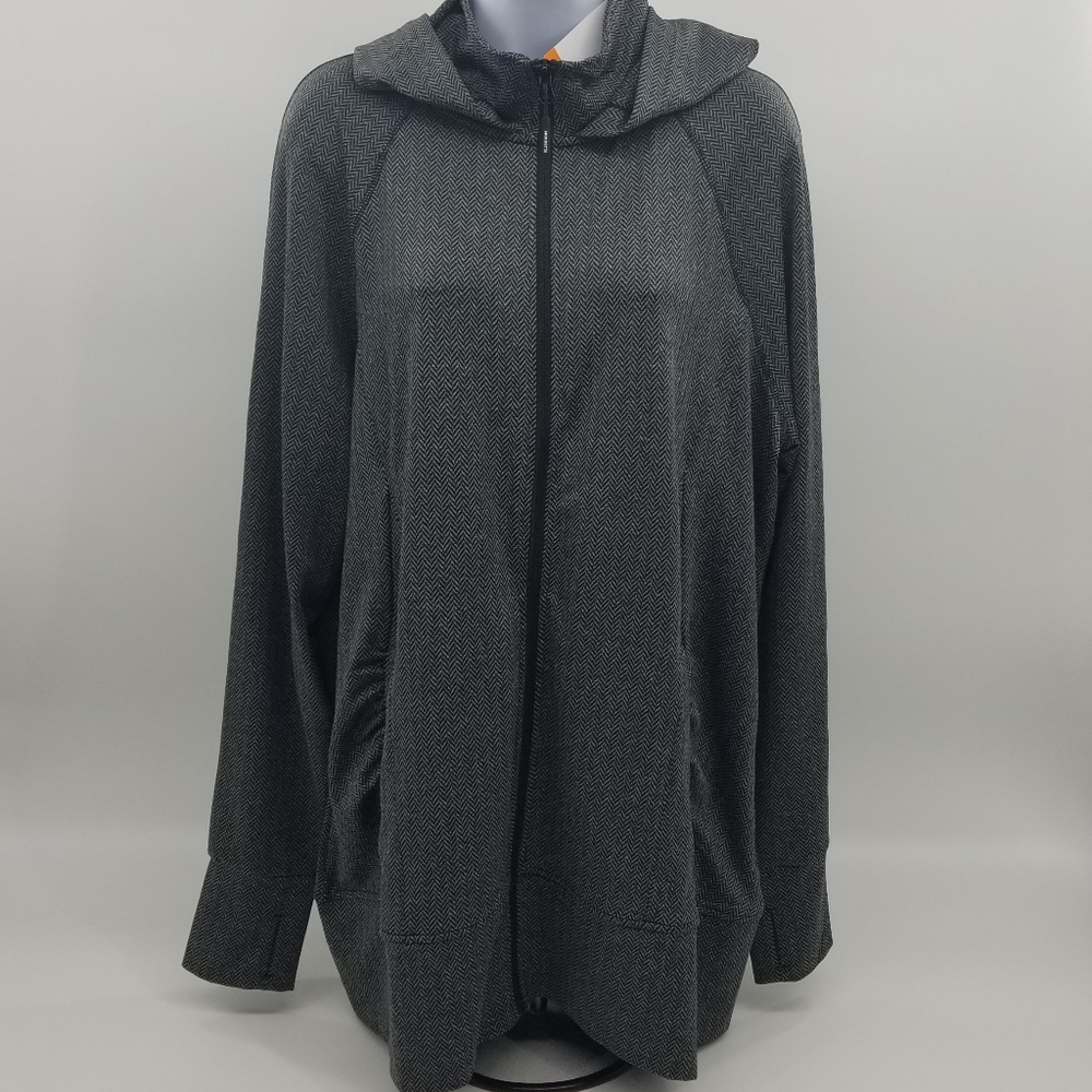 Mondetta Sleek Jacquard Hooded Knit Jacket NWT